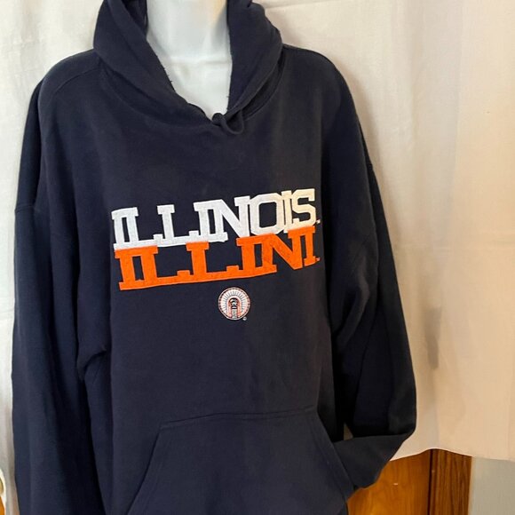 University of Illinois Fighting Illini Navy Hoodie Sweatshirt - XL - Picture 1 of 3